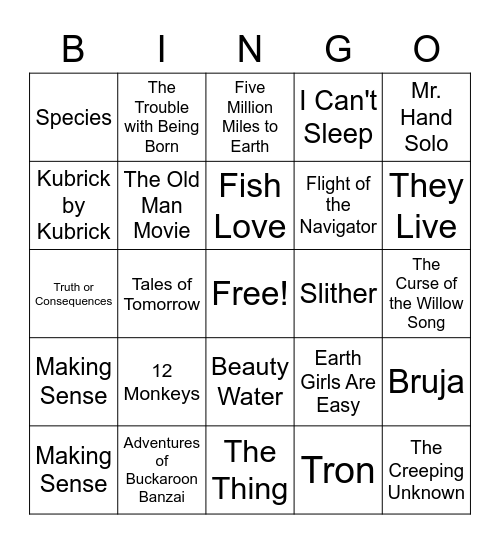Marathon Bingo Card