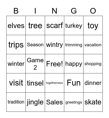 Holiday Bingo Card