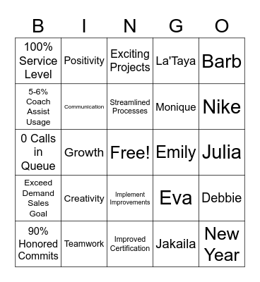 CRT Team 2021 Bingo Card