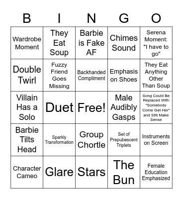 Barbie Bingo Card