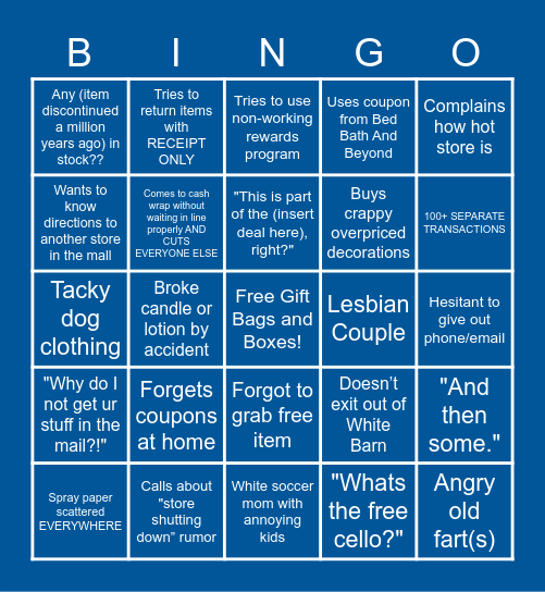 Bath & Body Works Bingo Card