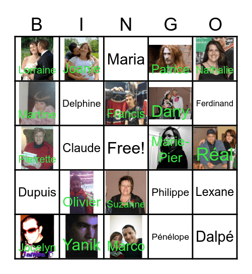 Bingo Dalpé-Dupuis-etc Bingo Card