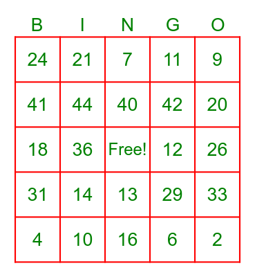 Pottsville Xmas Pott-Luck Bingo Card