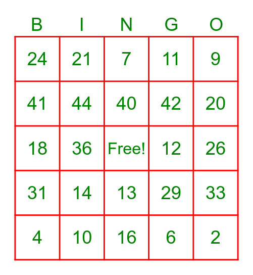 Pottsville Xmas Pott-Luck Bingo Card