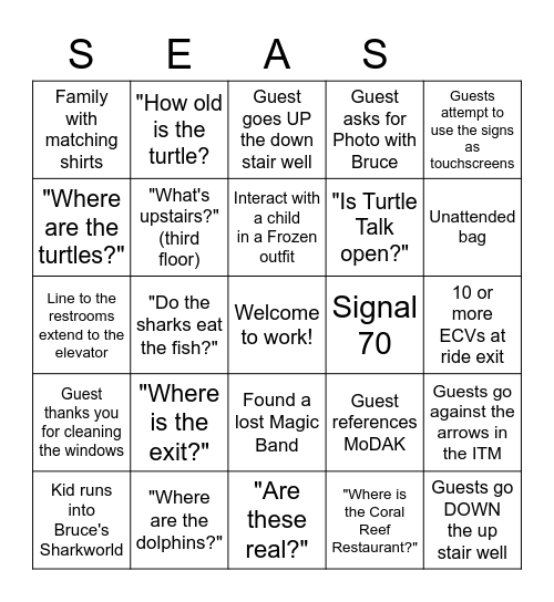 Seas Holiday Bingo 2020 Bingo Card