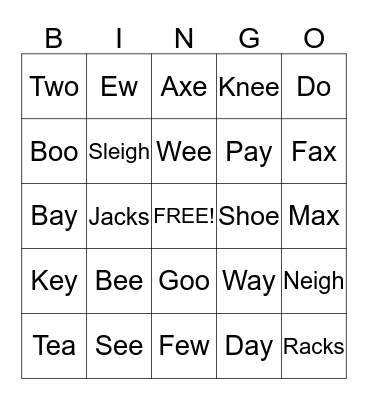 Max's Bingo Card