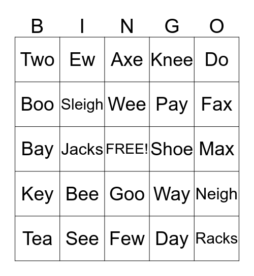 Max's Bingo Card