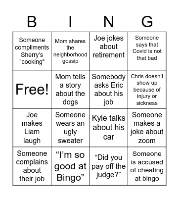 Christmas Bingo Card