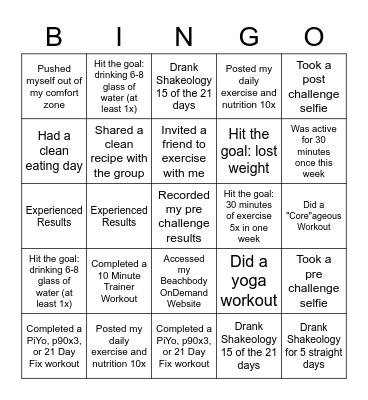 January Jumpstart Bingo Card