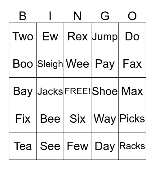 Max's Bingo Card