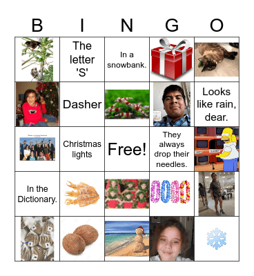 Mele Kalikimaka Bingo Card