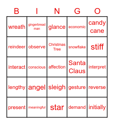 Christmas Bingo Card