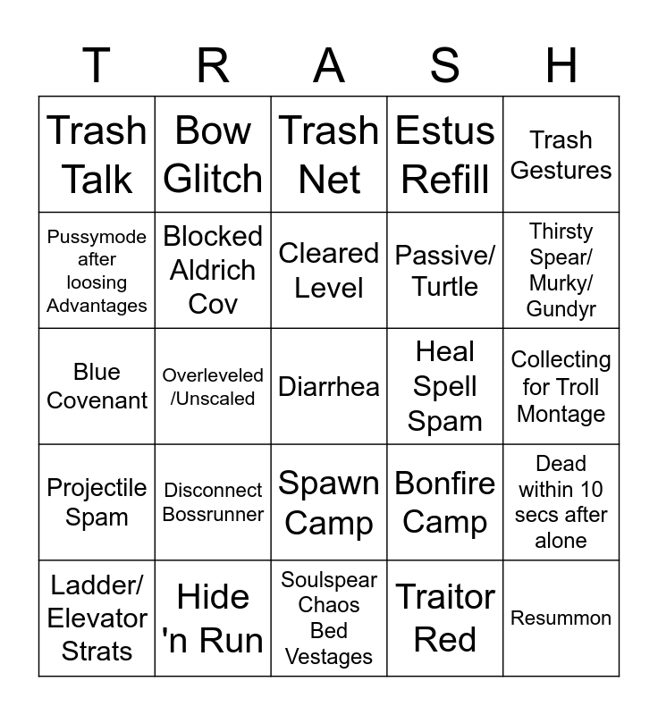 Ganker Bingo Card