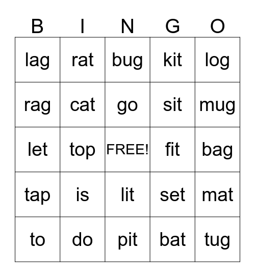 BINGO 1st Week of February Bingo Card