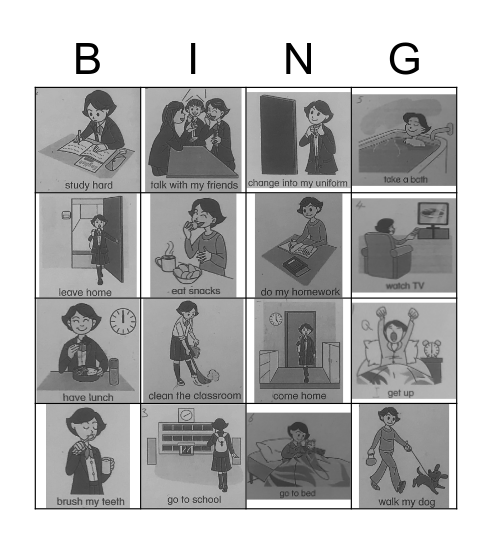 Daily Life Bingo Card