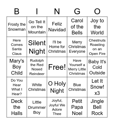 Gift of Music Christmas Extravaganza Bingo Card