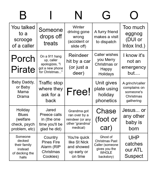 CHRISTMAS BINGO Card