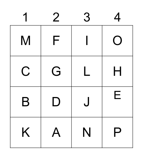 SD 5 Ronde 1 Bingo Card