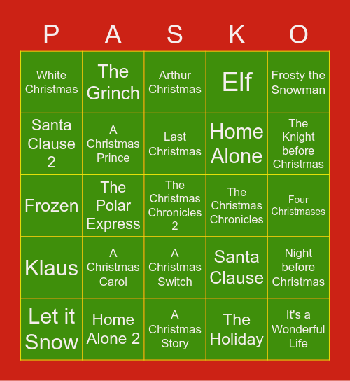 Pasko Nanaman Bingo Card