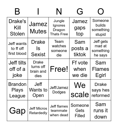 ME BINGO Card