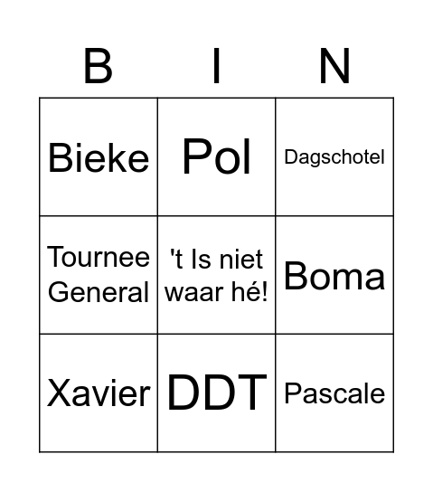 FC De Kampioenen Bingo Card