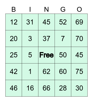 CHRISTIAN LOUIE VEGA - 812875 Bingo Card