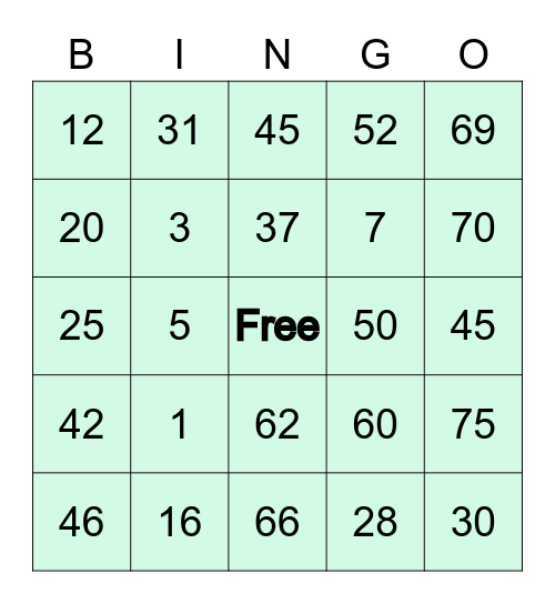 CHRISTIAN LOUIE VEGA - 812875 Bingo Card