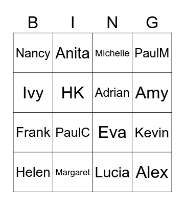 Zoom Christmas Party Bingo Card
