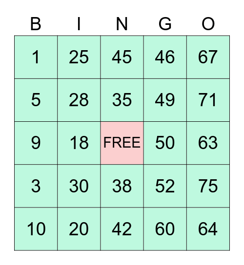 CHRISTIAN LOUIE VEGA - 812875 Bingo Card