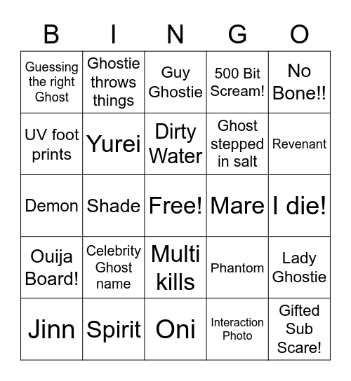 Phas Bingo! Bingo Card