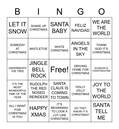 Kerstbingo Card