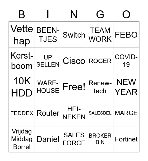 Renewtech Bingo Card