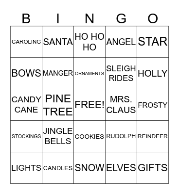 CHRISTMAS BINGO Card