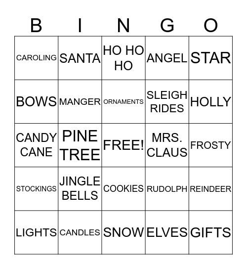CHRISTMAS BINGO Card