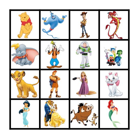 DISNEY BINGO Card