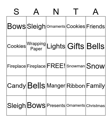 Christmas Bingo Card