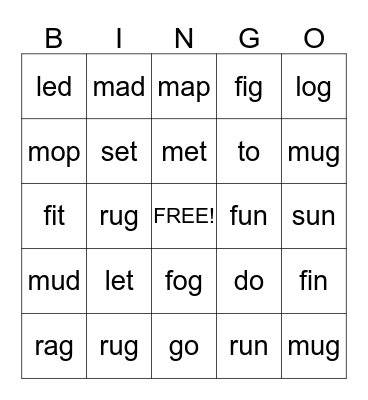 BINGO 2nd Week of January Bingo Card