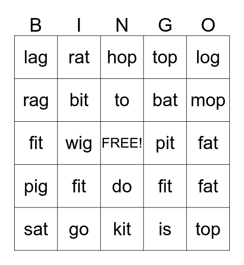 BINGO 4th Week of January Bingo Card