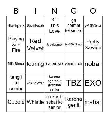 WOOJOONGmor Bingo Card