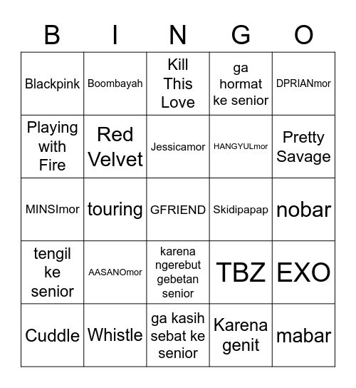 WOOJOONGmor Bingo Card