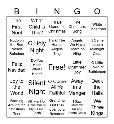 Merry Christmas! Bingo Card