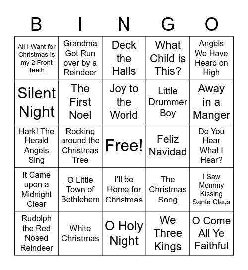 Merry Christmas! Bingo Card