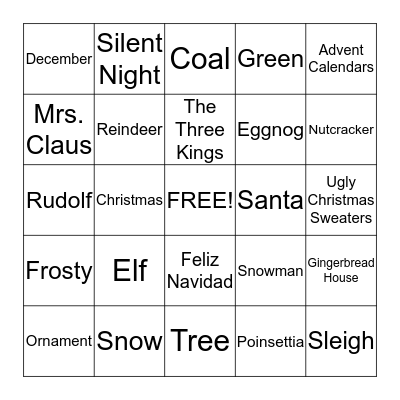 Christmas Bingo Card