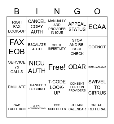 OPEN ENROLLMENT Bingo Card