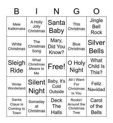 Christmas Bingo Card