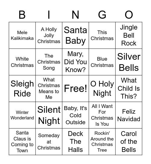 Christmas Bingo Card