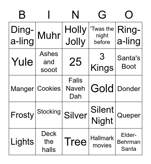XMAS Bingo Card
