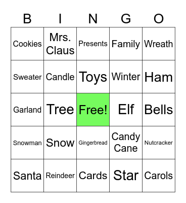 Christmas Bingo Card
