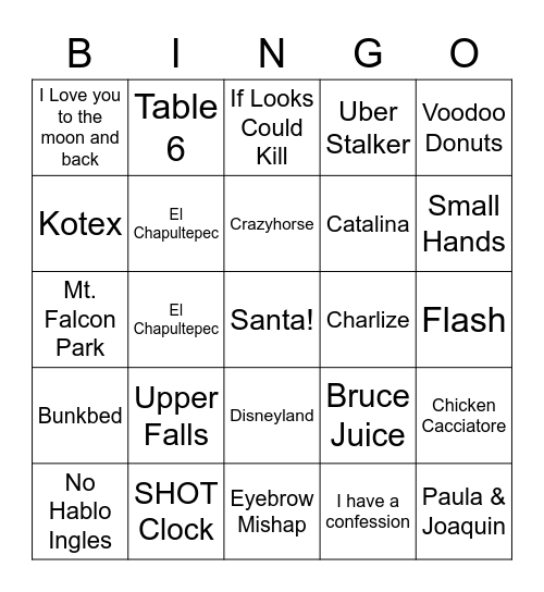 XMAS Bingo w/the FamcA Bingo Card