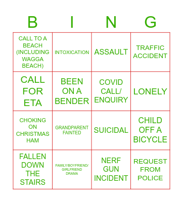 CHRISTMAS BINGO Card